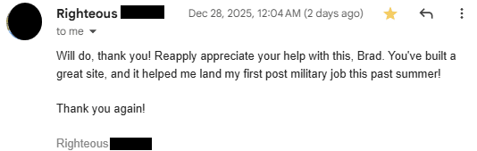 Success story screenshot from Righteous