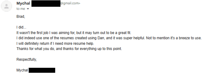 Best Military Resume Success Story - Air Force E-7 veteran hired in Information Technology and Computer Science