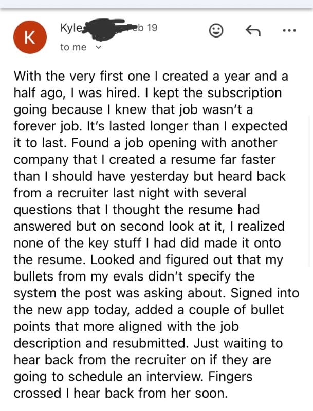 Best Military Resume Success Story - Navy E-7 veteran hired in Aviation Maintenance & Logistics