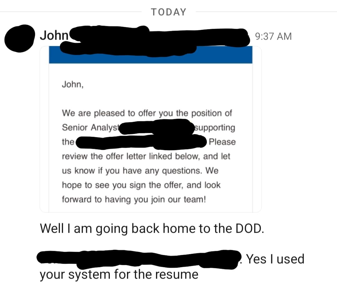 Success story from John, Captain (O-3), Marines